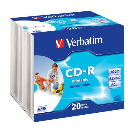 Verbatim CD-R AZO 700mb 52X VINYL SURFACE Slimcase Pack 10