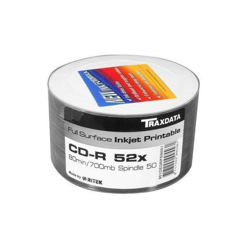 CD-R 52X Ritek FullFace Printable Bobina 50 uds