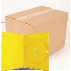 Pack 50 Amaray 14mm Caixa DVD para 1 disco with clips, Amarela