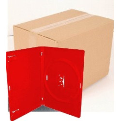 Pack 50 Amaray DVD Case for 1 disc, 14mm, with clips, Red
