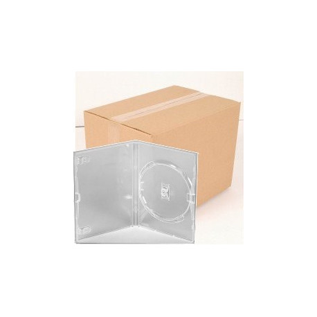 Pack 50 Amaray DVD Case for 1 disc, 14mm, with clips, transparente