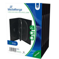 Pack 5 MediaRange DVD Case for 6 disc, 22mm, black