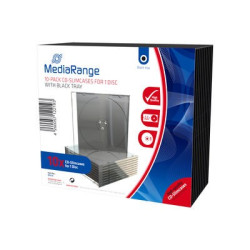 Pack 10 MediaRange CD Slimcase for 1 disc, 5.2mm, black tray