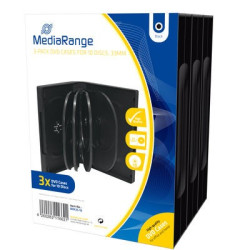 Pack 3 MediaRange estuche DVD para 10 discos, 33mm, Negra
