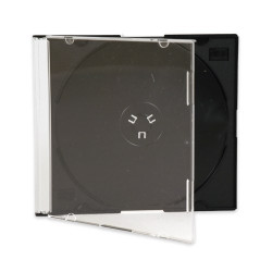 Caja CD Slimcase, 5,2mm para 1 CD/DVD MediaRange bandeja negra