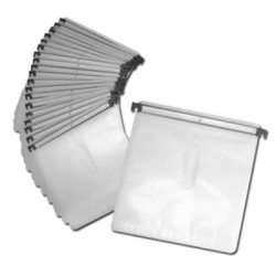 Sleeves with plastic bar for DJ cases, for 2 discs, white, Pack 20