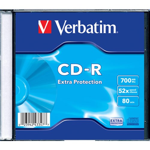 Verbatim Extra Protection, CD-R 700 MB / 80 min 52x, 10-pack i cakebox