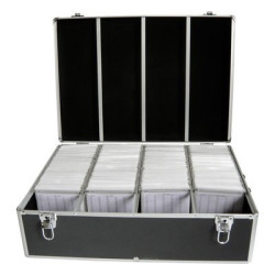 MediaRange Media storage case for 1.000 discs, aluminum look, with hanging sleeves, black