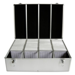 MediaRange Media storage case for 1.000 discs, aluminum look, with hanging sleeves, silver