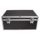 Media storage case for 500 discs, aluminum look, with hanging sleeves, black