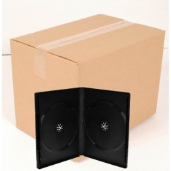 Pack 50 Calidade - 14mm Caja DVD para 2 DVD negro MediaRange
