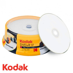 Kodak DVD+R 4.7GB|120min 16x speed, inkjet fullsurface printable, Cake 25