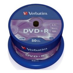 Verbatim DVD+R AZO 4.7GB 16X MATT SILVER SURFACE Cake 50