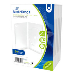 MediaRange DVD Case for 1 disc, 14mm, transparent, Pack 5