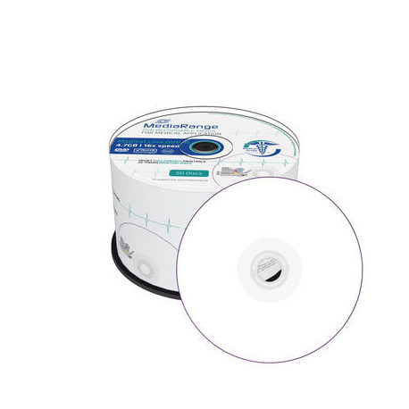 MediaRange Medical Line DVD-R 4.7GB|120min 16x speed, inkjet fullsurface printable, Cake 50