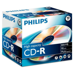 Philips CD-R 90Min 800MB 40x Jewel Case (10 unidades)
