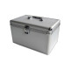 MediaRange Media storage case for 200 discs, aluminum look, with hanging sleeves, silver
