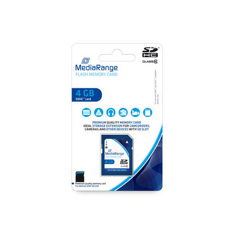MediaRange SDHC™ memory card, Class 10, 4GB