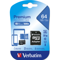 Verbatim Premium U1 64GB Micro SDXC Class 10 + Adaptador