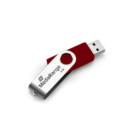 MediaRange USB Flash Drive, 4GB Vermelha