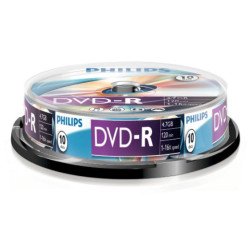Philips DVD-R 4,7GB 16x Cakebox (10 unidades)