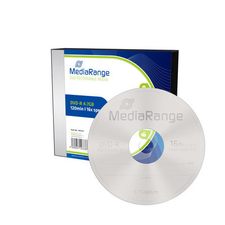 MediaRange DVD-R 4.7GB|120min 16x speed, Slimcase Pack 5