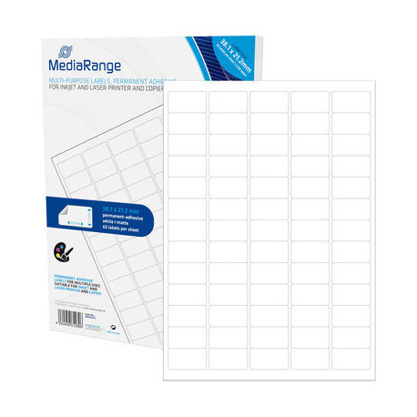 MediaRange Multi-purpose labels, permanent adhesive, 38.1x21.2mm, white, 3.250 labels