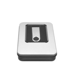 Caja de almacenamiento de aluminio, para unidades flash USB, plateada