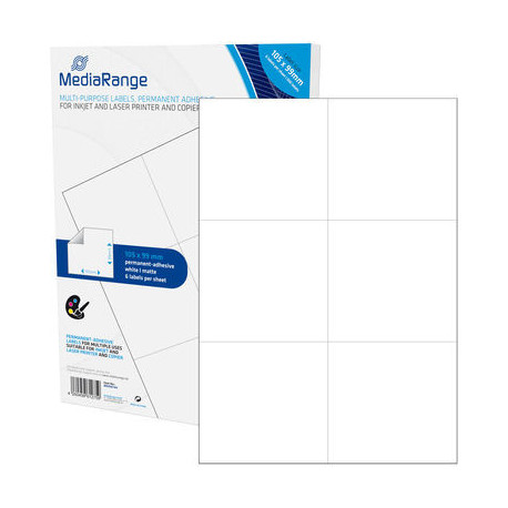 MediaRange Multi-purpose labels, permanent adhesive, 105x99mm, white, 300 labels