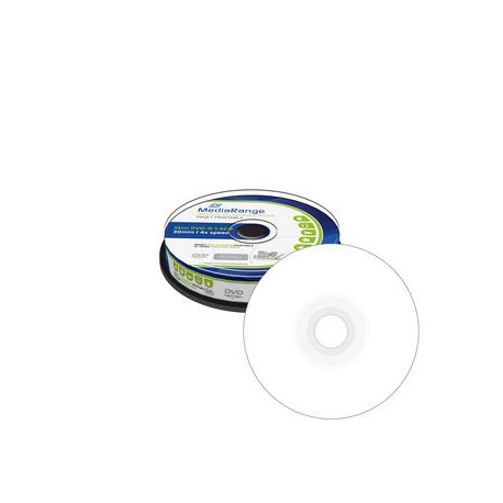 MediaRange Mini DVD-R 1.4GB|30min 4x speed, inkjet FF printable, Cake 10