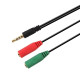 Cable Adaptador Audio JACK 3.5 4 Pines/M-2xJACK 3.5 3 Pines/H - 20cm