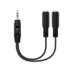 Cable Audio Estereo 2x Jack 3.5mm Hembra a Jack 3.5mm Macho 0.15m