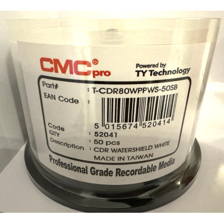 CMC Pro- TY Tech, CD-R FF printable Watershild, 50 uni