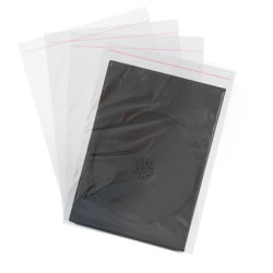 MediaRange clear plastic sleeves for 14mm DVD cases, Pack 100