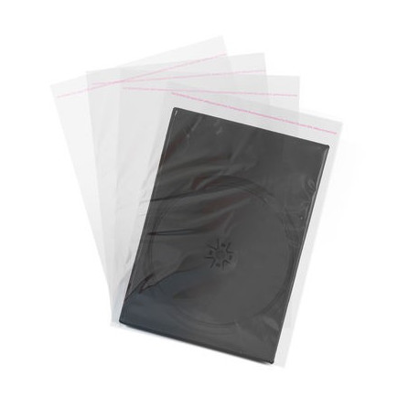 MediaRange clear plastic sleeves for 14mm DVD cases, Pack 100