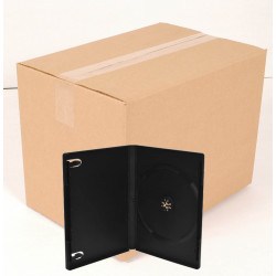 Pack 100 Cajas DVD 14mm Estándar Negro para 1 Disco 