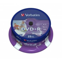Verbatim DVD+R AZO 4.7GB 16X WIDE PRINTABLE SURFACE Cake 25