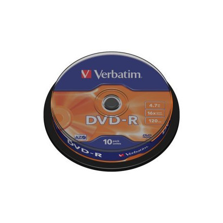 Verbatim DVD-R AZO 4.7GB 16X MATT SILVER SURFACE Cake 10