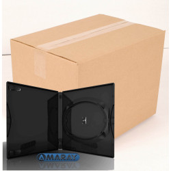 Pack 50 Amaray 14mm DVD Case for 1 disc with clips, black bright