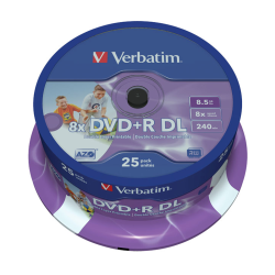 Verbatim DVD+R double layer 8.5GB 8X wide printable surface - No-ID Cake 25