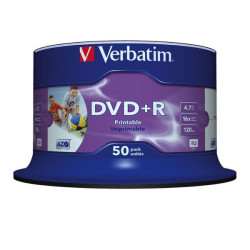 Verbatim DVD+R AZO 4.7GB 16X WIDE PRINTABLE SURFACE NON-ID Cake 50