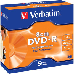 Verbatim Mini DVD-R 8CM AZO 30MIN/1.46GB 4X - Jewelcase - Pack 5