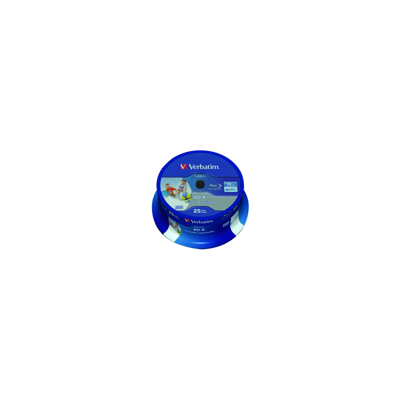 Verbatim BD-R HTL SINGLE LAYER DL+ 25GB 6X WIDE PRINTABLE SURFACE HARD COAT  Cake 25 - DVD.pt