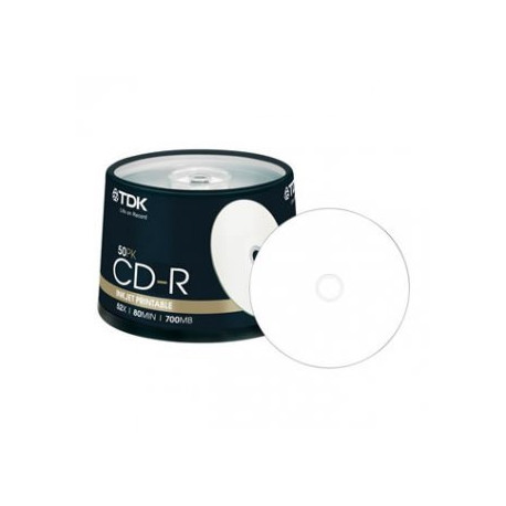 CD-R TDK 52x 80m Printable Pack 50