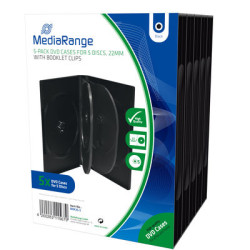 Pack 5 Mediarange DVD Box for 5 Discos, Black