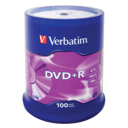 Verbatim DVD+R AZO 4.7GB 16X MATT SILVER SURFACE Cake 100