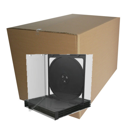  Pack 100 - CD Jewelcase 2 disc, 10.4mm, black tray