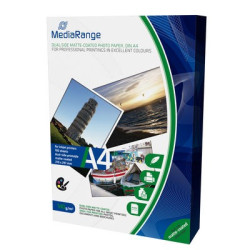 MediaRange DIN A4 Photo Paper for inkjet printers, dual-side matte-coated, 140g, 100 uni
